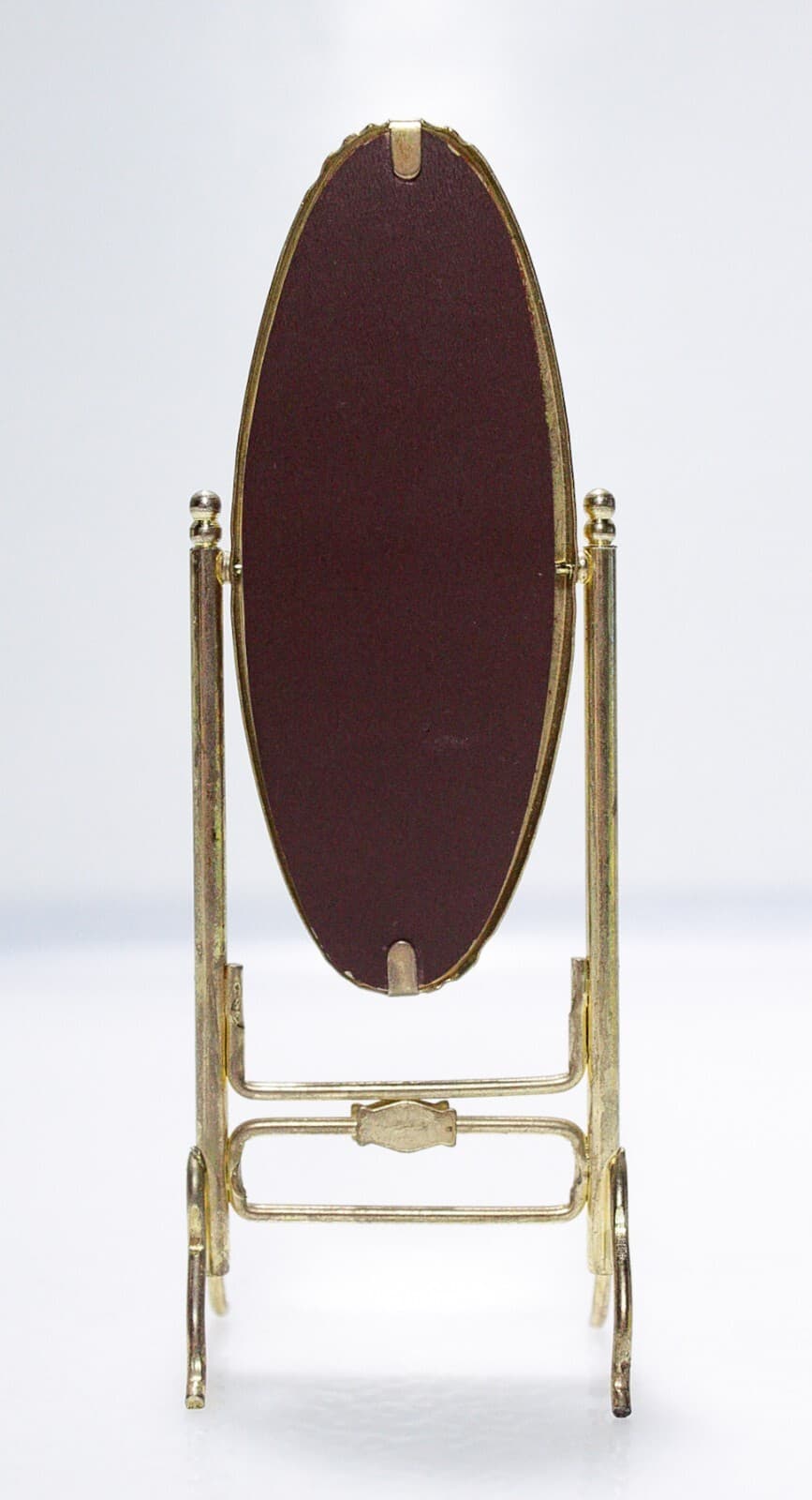 Vintage Miniature Dollhouse Cheval Brass Mirror Accessory Scale 1:12 - Thumbnail 5
