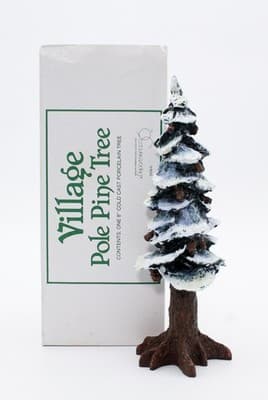 Department 56 Village Pole Pine Tree Porcelain Tree Christmas Village Accessory - Thumbnail 2
