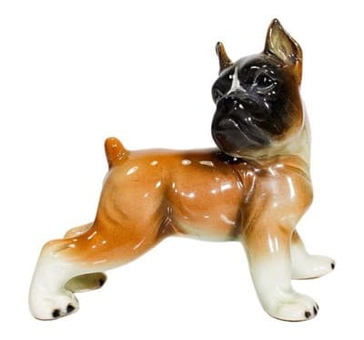 Vintage Made In West Germany Puppy Boxer Dog Porcelain Figurine - Image 1