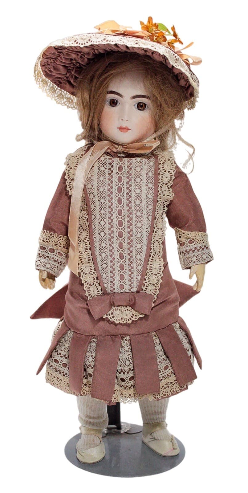 Vintage Signed Porcelain Hand Painted Victorian Style Laced Clothing 15" Doll - Image 1