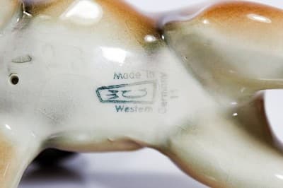 Vintage Made In West Germany Puppy Boxer Dog Porcelain Figurine - Thumbnail 4