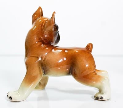 Vintage Made In West Germany Puppy Boxer Dog Porcelain Figurine - Thumbnail 2