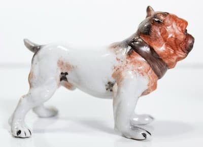 Antique Germany Hand Painted Porcelain Bulldog Dog Figurine - Thumbnail 6