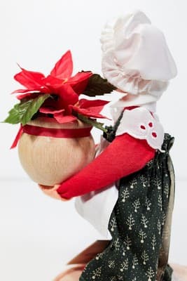 1992 ANNALEE MOBILITEE Mrs. Claus Holding Poinsettia Christmas Doll NWT - Thumbnail 5