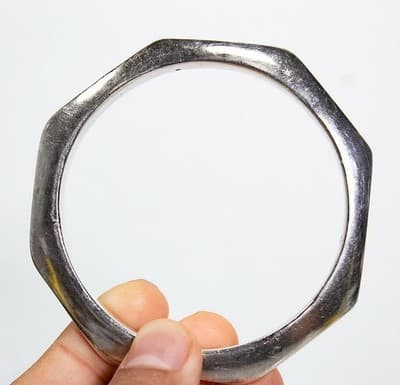 Vintage Sterling Silver 925 Sculptural Statement Bangle Bracelet - Thumbnail 3