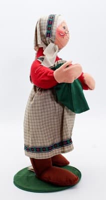 Vtg ANNALEE Mrs. Claus Cooking Apron Artisan Felt Christmas Doll 17" w/Tag - Thumbnail 3