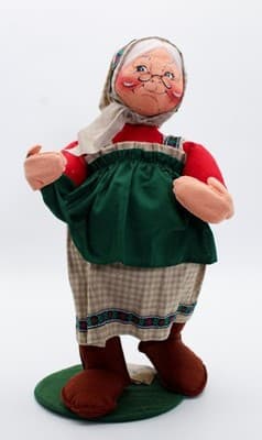 Vtg ANNALEE Mrs. Claus Cooking Apron Artisan Felt Christmas Doll 17" w/Tag - Thumbnail 7