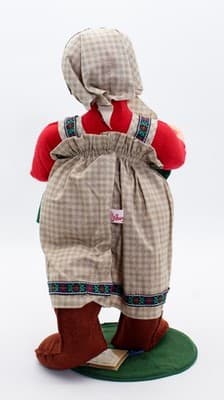 Vtg ANNALEE Mrs. Claus Cooking Apron Artisan Felt Christmas Doll 17" w/Tag - Thumbnail 2