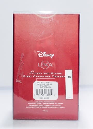 LENOX Disney Mickey & Minnie 1st Christmas Together Porcelain Ornament w/ Box - Thumbnail 4