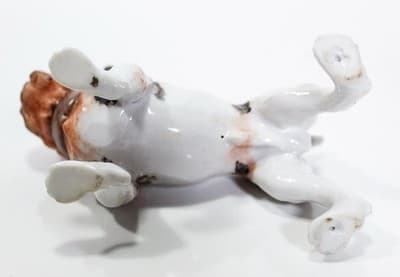 Antique Germany Hand Painted Porcelain Bulldog Dog Figurine - Thumbnail 4