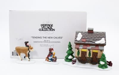 Department 56 Tending The New Calves Heritage Village Collection Accessory 3pcs - Thumbnail 2