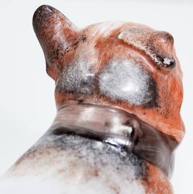 Antique Germany Hand Painted Porcelain Bulldog Dog Figurine - Thumbnail 3