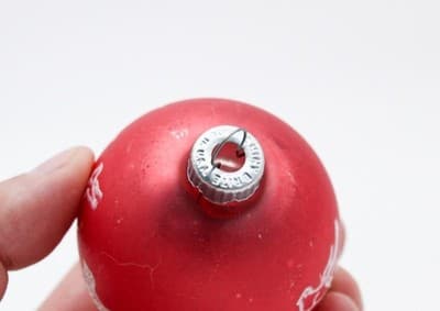 Shiny Brite U.S.A. Matte Red Dove Stencil Glittered Glass Christmas Ornament - Thumbnail 3
