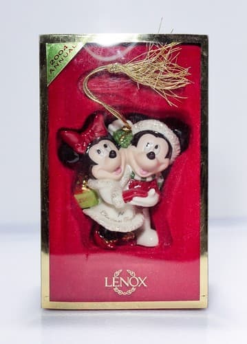 LENOX Disney Mickey & Minnie 1st Christmas Together Porcelain Ornament w/ Box - Thumbnail 6