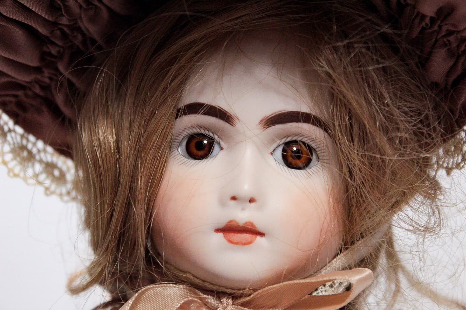 Vintage Signed Porcelain Hand Painted Victorian Style Laced Clothing 15" Doll - Thumbnail 2
