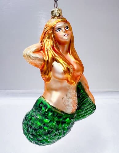 CHRISTOPHER RADKO 1997 Miss Marina Mermaid Christmas Glass Ornament - Thumbnail 2