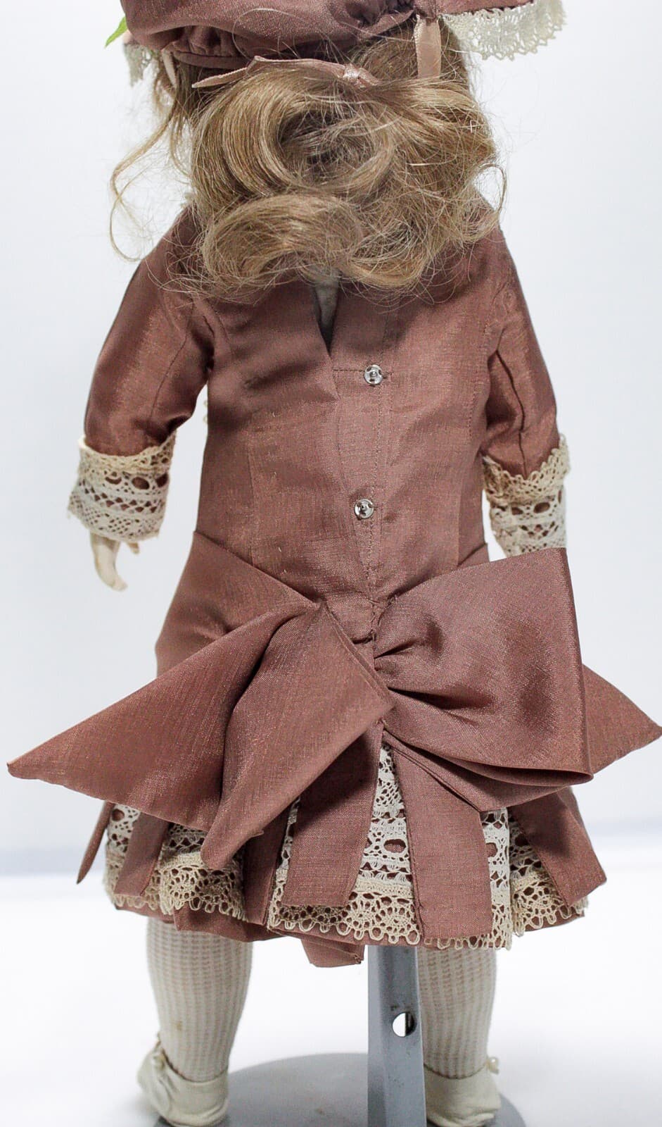 Vintage Signed Porcelain Hand Painted Victorian Style Laced Clothing 15" Doll - Thumbnail 7