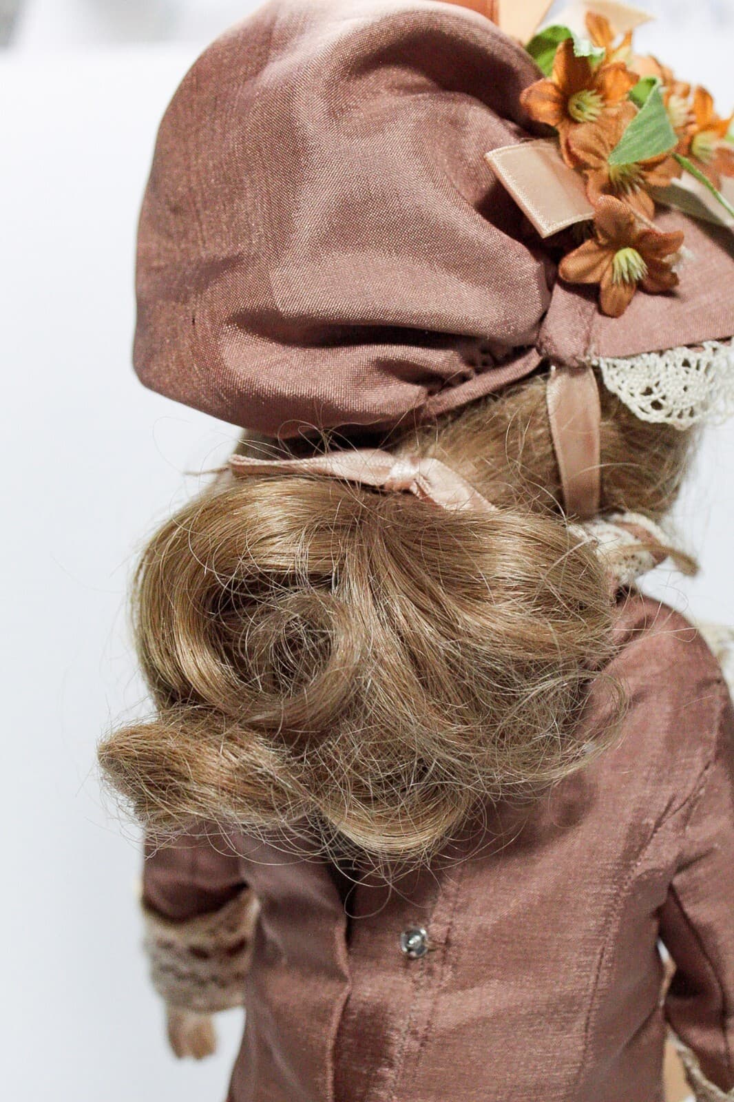 Vintage Signed Porcelain Hand Painted Victorian Style Laced Clothing 15" Doll - Thumbnail 6