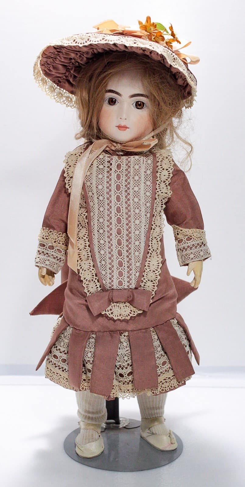 Vintage Signed Porcelain Hand Painted Victorian Style Laced Clothing 15" Doll - Thumbnail 9