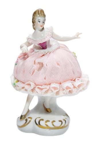 Irish Dresden MULLER VOLKSTEDT "Georgina" Ireland Lace Porcelain Dancer Figurine - Image 1