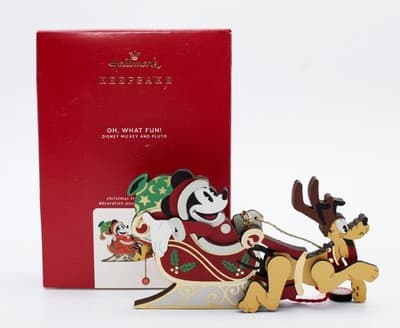 Hallmark Keepsake 2020 Oh What Fun! Mickey & Pluto Disney Christmas Ornament New - Thumbnail 2