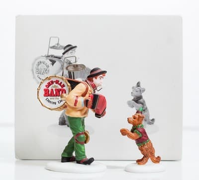Dept. 56 Christmas In The City "One-Man Band And The Dancing Dog" Set With Box - Thumbnail 3