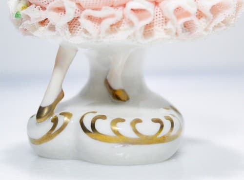 Irish Dresden MULLER VOLKSTEDT "Georgina" Ireland Lace Porcelain Dancer Figurine - Thumbnail 6