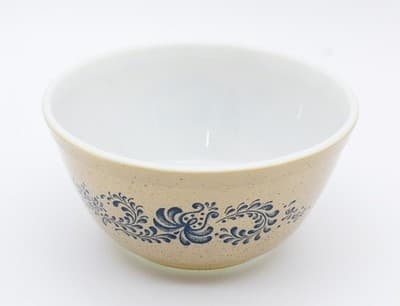 Pyrex Vintage Homestead Blue Floral & Scroll 1.5 Qt Glass Mixing Bowl #402 - Thumbnail 7