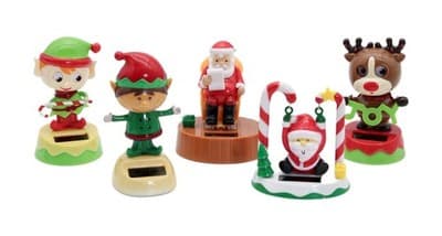 Lot of 5 Vintage Solar Powered Dancing Christmas Theme Plastic Figurine Toys - Image 1