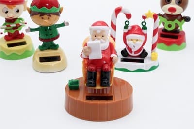 Lot of 5 Vintage Solar Powered Dancing Christmas Theme Plastic Figurine Toys - Thumbnail 10
