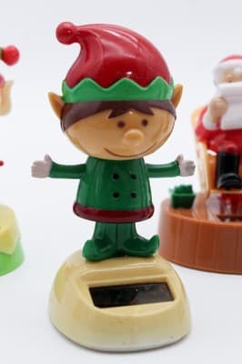 Lot of 5 Vintage Solar Powered Dancing Christmas Theme Plastic Figurine Toys - Thumbnail 5