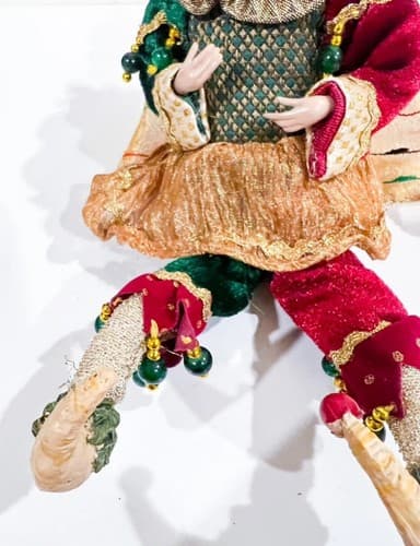 RARE Vintage Victorian Jester/Elf Holiday Doll Shelf Sitter Figurine - Thumbnail 4