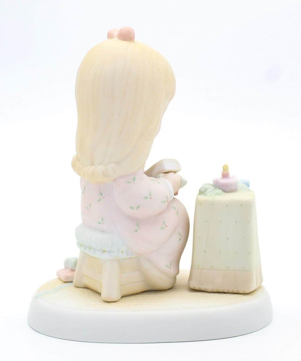 Precious Moments May Your Christmas Be Blessed Enesco Porcelain Figurine 1984 - Thumbnail 3