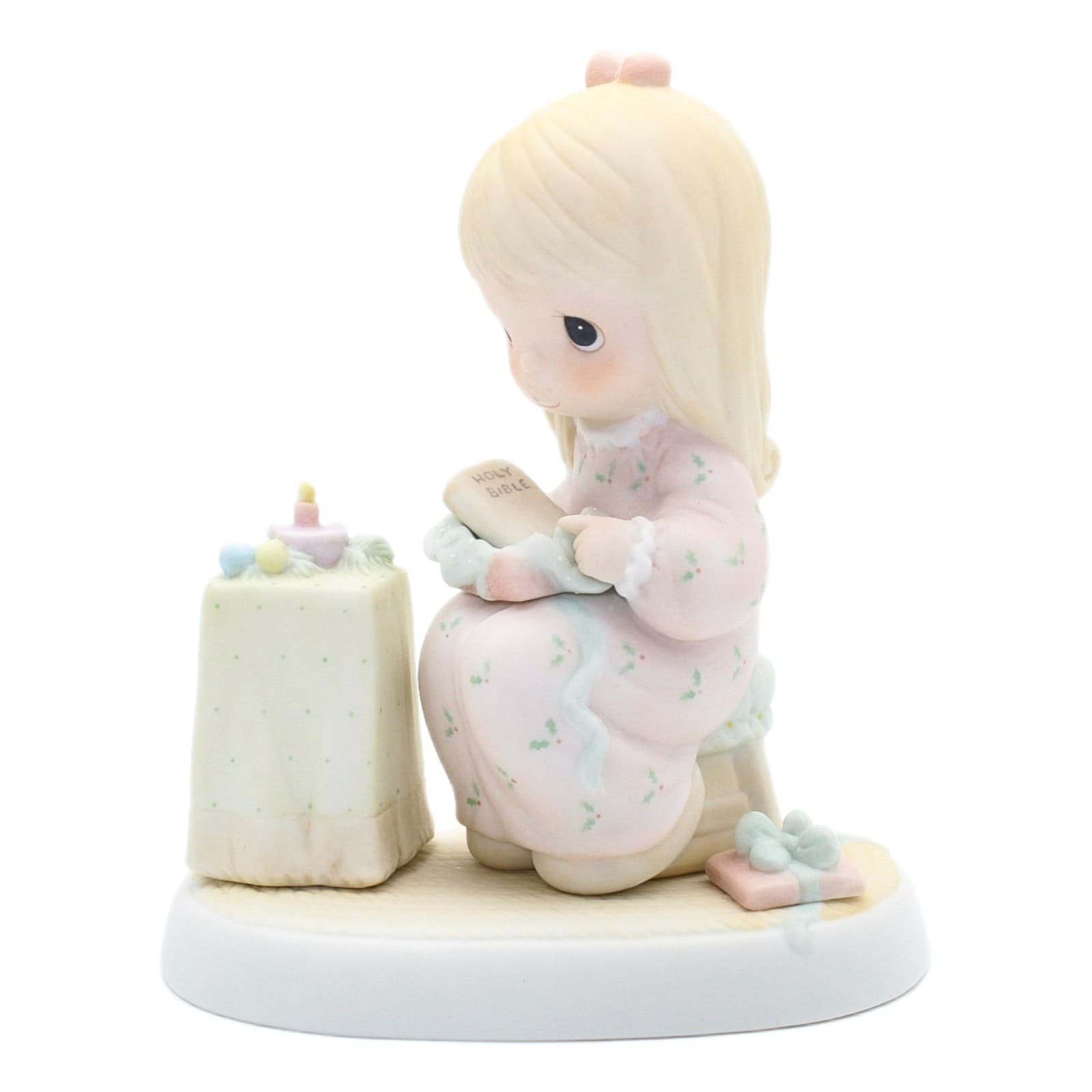Precious Moments May Your Christmas Be Blessed Enesco Porcelain Figurine 1984 - Image 1