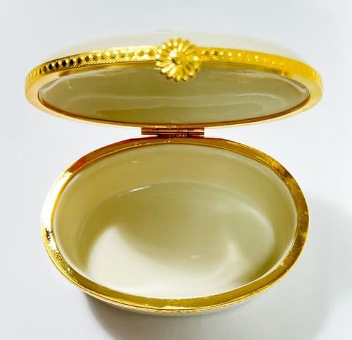 LENOX Vintage Handcrafted Oval Floral Rose Porcelain Trinket Box - Thumbnail 6