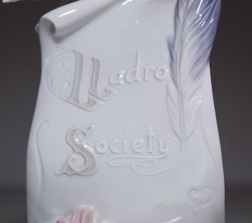 Vintage LLADRO Society Scroll Bird & Floral Motif Porcelain Figure Sign - Thumbnail 3