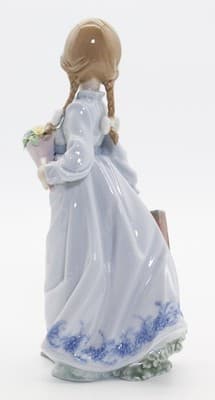 Vtg LLADRO Spain "School Days" Girl Glazed Porcelain Figurine Retired - Thumbnail 6