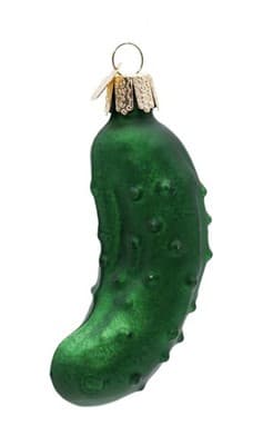 Old World Christmas OWC Germany Pickle Glass Blown Ornament Vintage In Box - Image 1
