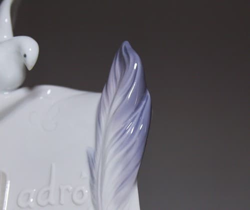 Vintage LLADRO Society Scroll Bird & Floral Motif Porcelain Figure Sign - Thumbnail 5