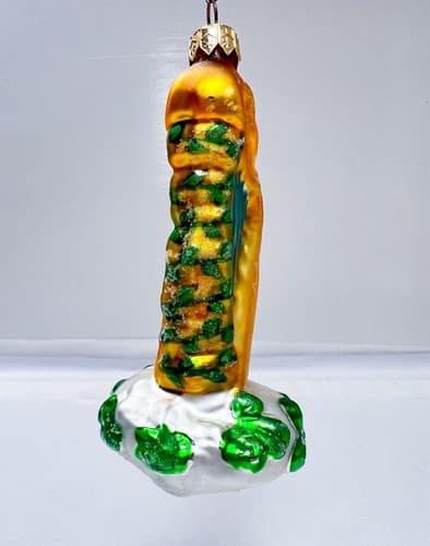 CHRISTOPHER RADKO St. Patrick's Day "Lucky Golder Shamrock Harp" Glass Ornament - Thumbnail 3