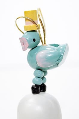 2 Vintage Hand Painted Thumb Push Puppet Wood Chick & Bunny Easter Toys - Thumbnail 3