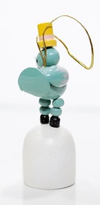 2 Vintage Hand Painted Thumb Push Puppet Wood Chick & Bunny Easter Toys - Thumbnail 4