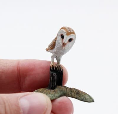 Vintage Miniature Hand Painted White Metal Cold Painted Owl Bird Figurine - Thumbnail 5