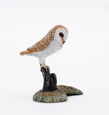 Vintage Miniature Hand Painted White Metal Cold Painted Owl Bird Figurine - Thumbnail 2