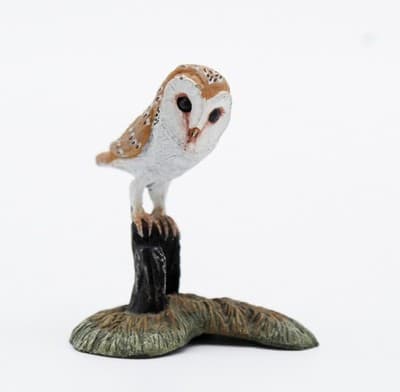 Vintage Miniature Hand Painted White Metal Cold Painted Owl Bird Figurine - Thumbnail 4