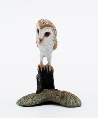 Vintage Miniature Hand Painted White Metal Cold Painted Owl Bird Figurine - Thumbnail 7