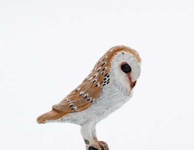 Vintage Miniature Hand Painted White Metal Cold Painted Owl Bird Figurine - Thumbnail 3