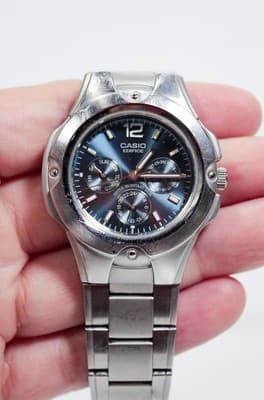 CASIO EDIFICE Multifunction Blue Dial Quartz Men's Full Working Watch - Thumbnail 4