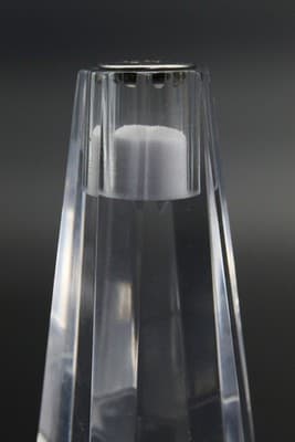 Mid-Century Modern MCM Clear Lucite Geometrical Salt & Pepper Shakers RARE - Thumbnail 2