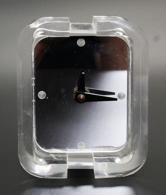 Mid-Century Modern MCM Clear Lucite Batter Desk Clock Watch RARE - Thumbnail 2
